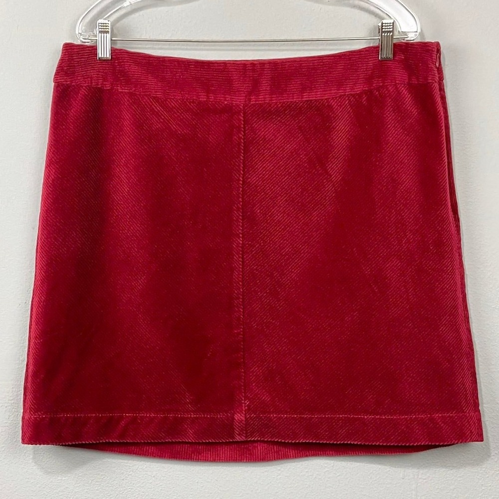 Loft Corduroy Mini Skirt Size 14 Dark Red Preppy Twee Holiday French Classic Y2K - Picture 5 of 8